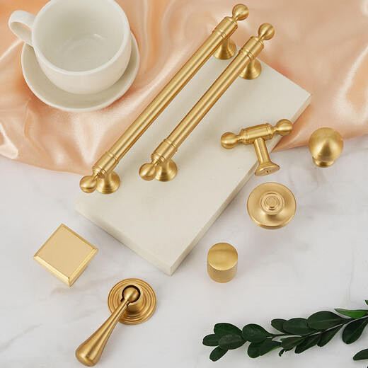 XMSJ French pure brass solid open-fit single long hole invisible creative furniture hardware shoes kitchen drawer cabinet door pull 6623