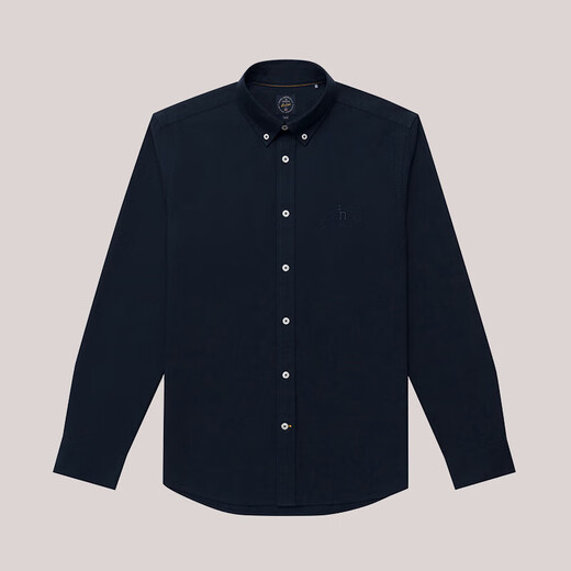 HAZZYS Men's Oxford Commuting Long Sleeve Shirt Men's ASCZK1BCF03 Navy Blue NV 175/96A48