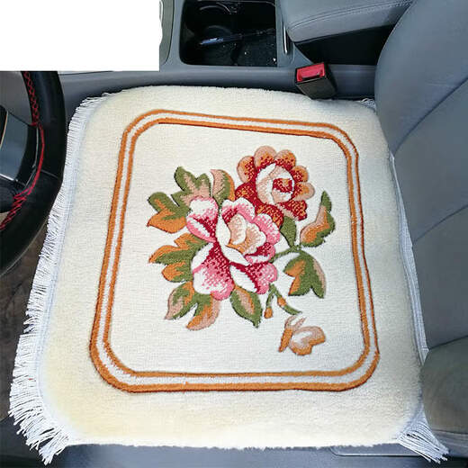 Junxuan Warmth New Zealand Wool Handmade Car Carpet Cushion Pure Cashmere Four Seasons Backless Single Piece Seat Cushion Encrypted Cayenne Yellow Single Piece
