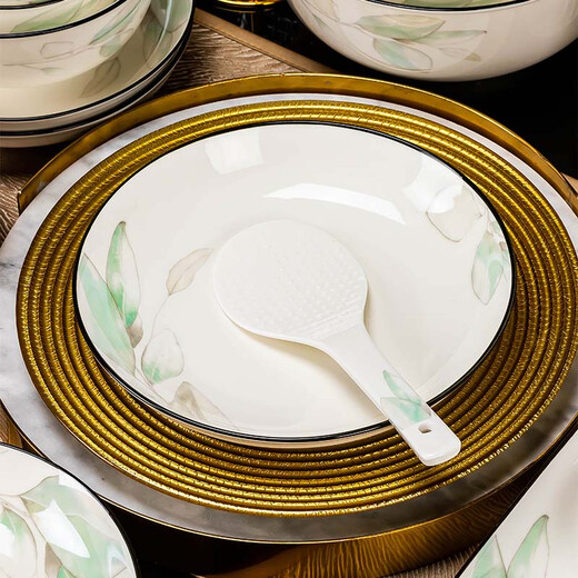 Haoya 78-head dishware set Chinese-style Jingdezhen tableware set gift box ceramic housewarming wedding gift the meaning of spring The meaning of spring 78-head