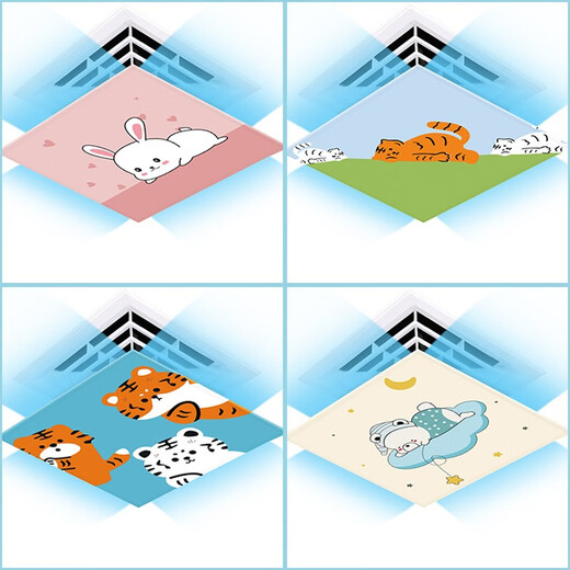 Kewu Central Air Conditioning Windshield Square Anti-cold Wind Direct Blowing Office Ceiling Machine Ceiling Wind Guide Wind Shield Lazy Bear 60x60x0.1cm