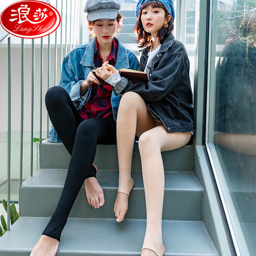 Langsha Bare Leg Artifact Women's Leggings Autumn Plush Velvet Thickened Naked Supernatural Flesh-Colored Tights Wear Warm Pants Outside