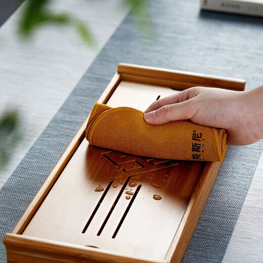 Mesni tea towel, cotton and linen tea towel, water-absorbent and thickened tea towel, tea ceremony kung fu tea set accessories, single pack