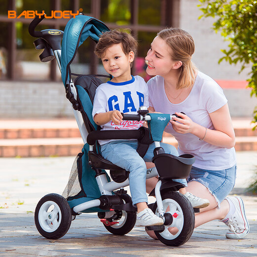 Babyjoey British children's tricycle folding baby 1-3-5 years old trolley bicycle rider honor blue