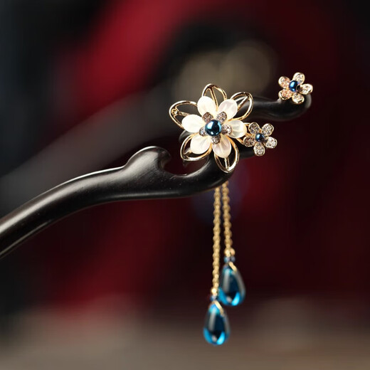 Shengxun hairpin sandalwood antique style girls wooden hairpin new Chinese style earrings Chinese Valentine's Day gift for girlfriend Tingquan hairpin