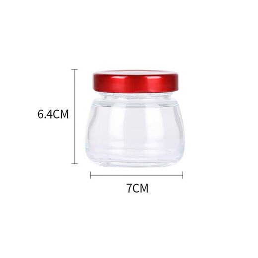 Baijie Bird's Nest Sub-Bottle Glass Sealed Jar Bird's Nest Stew Cup Sub-Bottle High Temperature Resistant Can Steam Fish Maw Isinglass Tremella Cup Big Belly Bird's Nest Bottle 100ml 6-piece Set