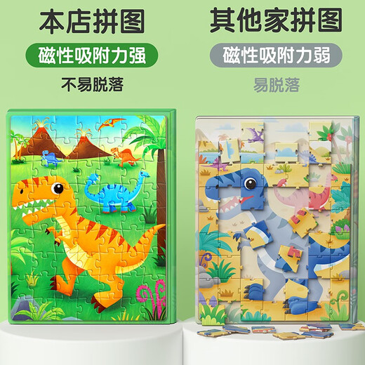 星星舟儿童磁力拼图0-3-6-8岁男孩女孩专注力玩具宝宝认知生日礼物 工程车辆【4-8岁】