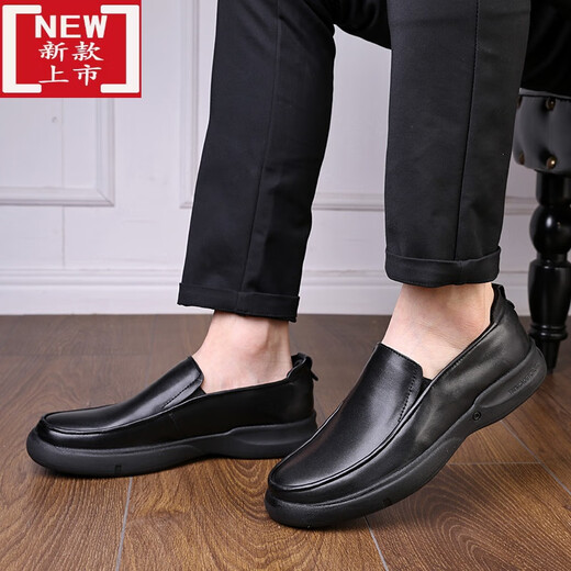 Duoxian Duoxuan Shoes extra de gran tamaño para hombres 46-47-48 zapatos de cuero de cuero de vaca zapatos de cuero casuales de gran tamaño para hombres zapatos para hombres de masa suave (negro) 3892 Lace-up 43