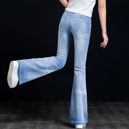 Sunwisess Junior High School-Schüler und Schüler der Highschool-Schüler Jeans Frauen Sommerhosen Frühling und Herbst 2024 Neue koreanische Version mit Mid-Taisted Hellblau gestickelt (11932) 27 Größen (empfohlen 90-100 Jin [Jin Equals Equals Equals]))
