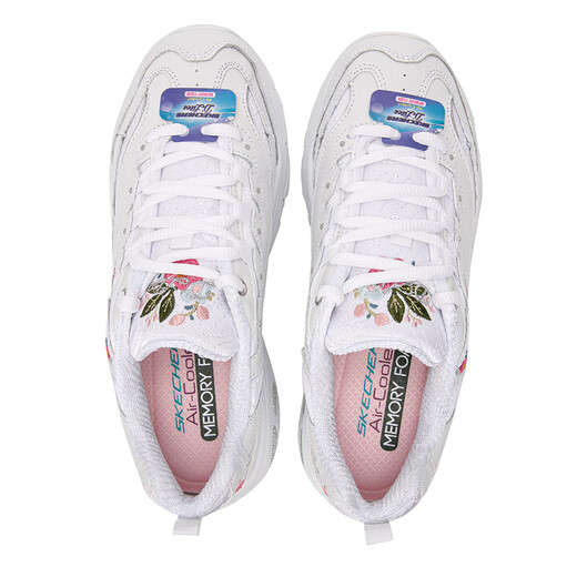 斯凯奇（Skechers）女鞋 时尚潮流熊猫鞋通勤出行休闲鞋轻便舒适透气缓震运动鞋 11977-WHT 35