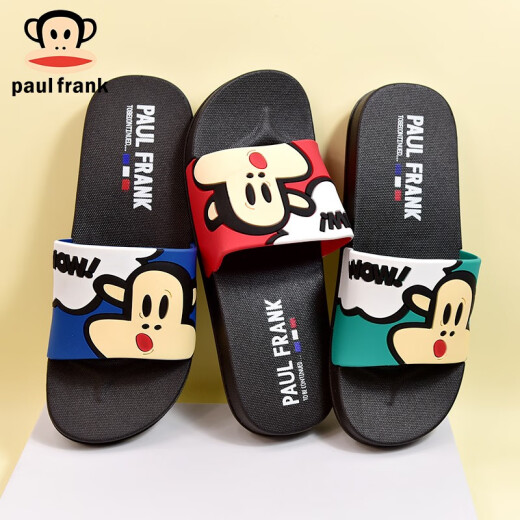 Big-mouthed monkey PaulFrank slippers for women summer children parent-child couple fashion cartoon home bathroom slippers men PF6219 blue 38