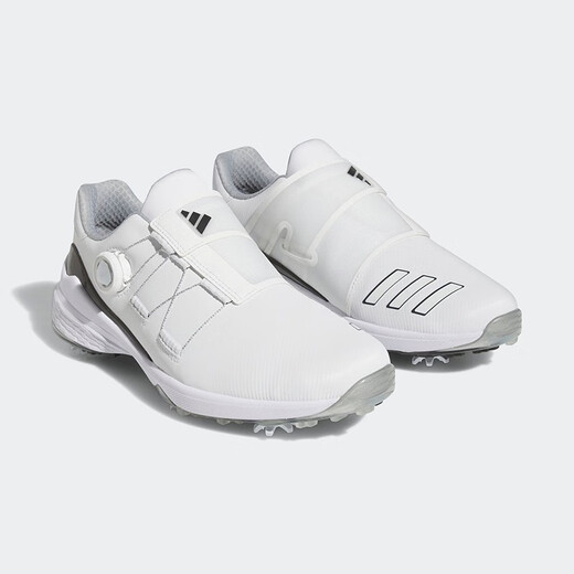 阿迪达斯（adidas）高尔夫球鞋男士ZG23系列新款球鞋 轻量防滑防水有钉鞋 BOA运动鞋  GY9713 白/黑/银 44 （UK9.5）
