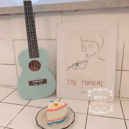 婴儿蓝小清新尤克里里乌克丽丽夏威夷四弦琴初学者小吉他 23寸婴儿蓝+拨片+备弦+教程+背包