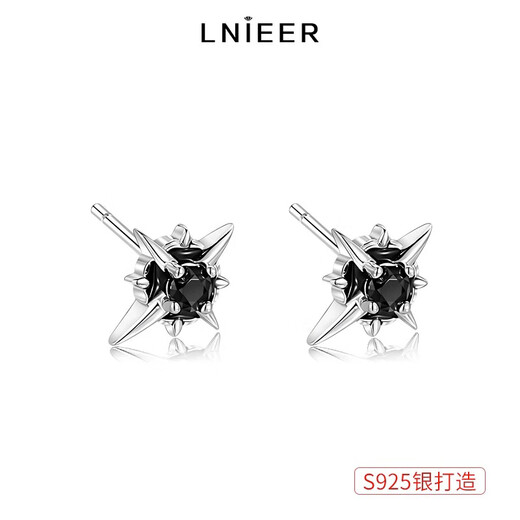 Lnieer S925 Silver Polaris Earrings Men's Trendy High-end 2025 Personalized Men's Niche Boys Handsome Earrings Polaris Earrings Single Price S925 Silver