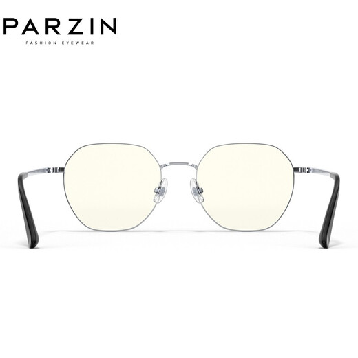 帕森（PARZIN）近视防蓝光镜架男女 时尚轻盈修颜易搭护目镜框可配度数 PJ15851 亮银色 镜框+万新1.60绿膜（400度内）