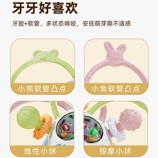 Jia Nier Manhattan hand ball baby can chew silicone baby molar stick to soothe the oral cavity teething toy chewing fun Bunny Bear antibacterial boiled Manhattan hand ball