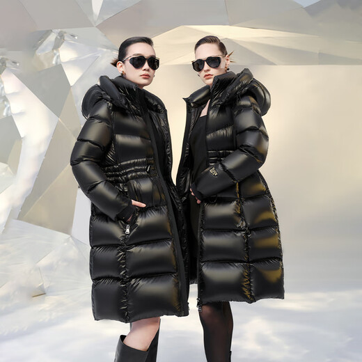 Govan Black Gold Goose Down Jacket Queen 4.0 Eight Patterns Yang Mi Same Style Women's Long Down Jacket Haute Diamond Black M