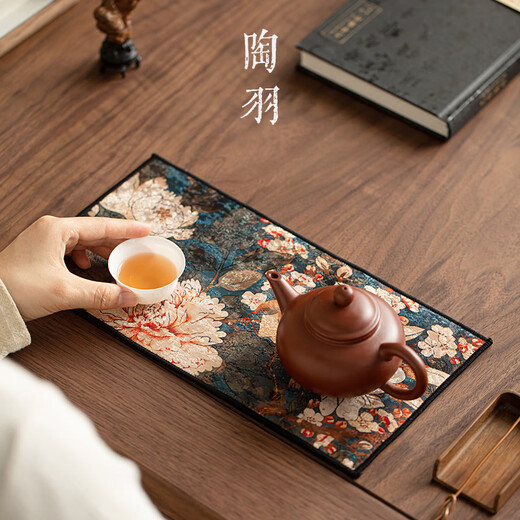 Taoyu thickened plush absorbent tea towel, Zen towel, tea cloth, special tea tablecloth, pot rag, kung fu tea set accessories, brocade tea towel, Yutang Fugui