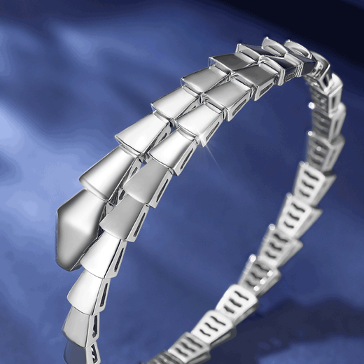 Kaibaolou pt950 platinum bracelet for men and women, platinum bracelet for couples, snake bone oval snake-shaped opening snap button closed custom-made 36g plain style #52