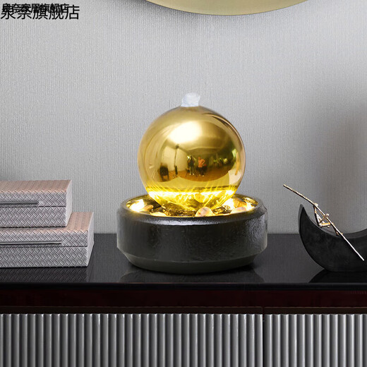 CLCEY Feng Shui Transfer Ball Office Desktop Money Decoration Modern Simple Flowing Water Fountain Living Room Ornament Circulation Water Curtain 9908 Model 26*26*45CM