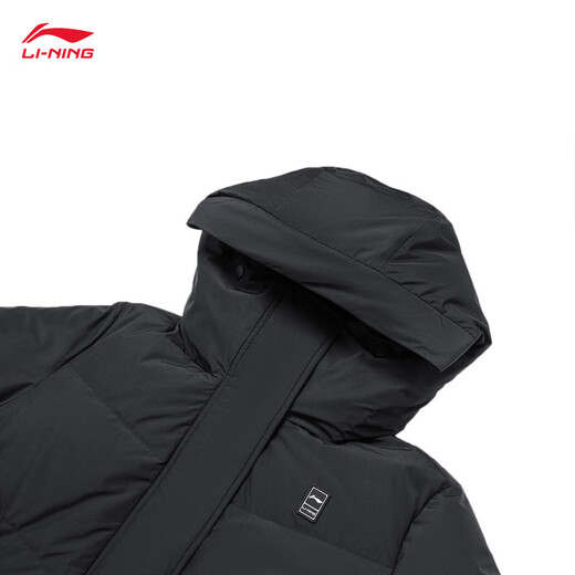 Li Ning Hot Pot Down Jacket丨Windproof and Water-Repellent Technology Women's Winter Slim Simple Hooded Long Jacket AYMU502