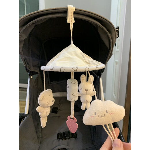Meibosen baby stroller pendant wind chime 3-6 months newborn bed bell bed hanging baby car hanging umbrella soothing towel toy gentle bunny hanging umbrella