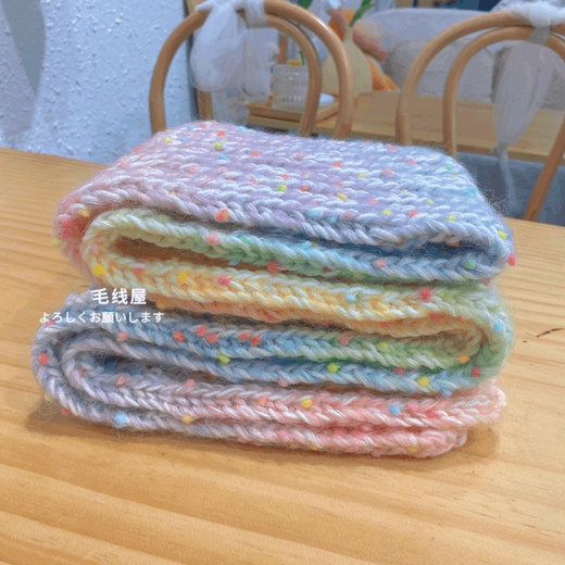 Tuzun Gradient Rainbow Sugar Scarf Wool Knitting Material Pack DIY Handmade Scarf as a Gift for Boy and Girl. 1 Ball of Rainbow Sugar Pink Yellow Gradient (150g/Roll) Can Weave 165cm Long Artifact Material Pack Your Own Ribbon Tutorial