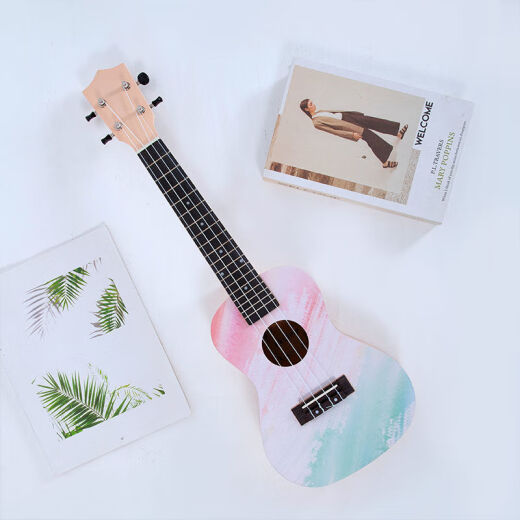 
High-value ukulele beginners, students, adults, females and internet celebrities can play small guitars 23-inch graffiti purple standard version