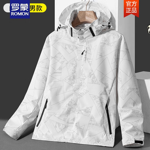 ROMON Spring and Autumn Thin Camouflage Sports Jacket Breathable Jacket Men's and Women's Outdoor Windproof Cycling Suit Mountaineering Suit Men's White M