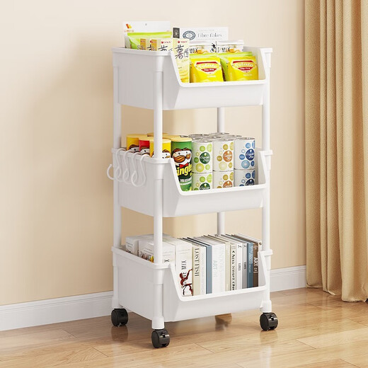 Nifeng trolley storage rack floor-standing multi-layer snack storage rack home living room kitchen storage rack shelf storage rack ordinary model 3 layers basic model