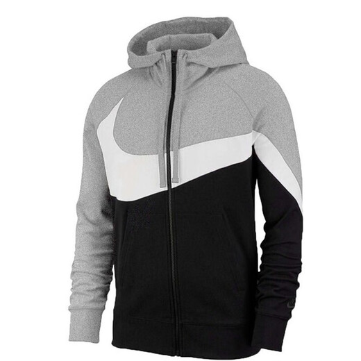 耐克（NIKE）新款外套男装夏季时尚复古大Logo运动服休闲连帽针织开衫夹克AR30 AV9756-100梭织防风立领  S