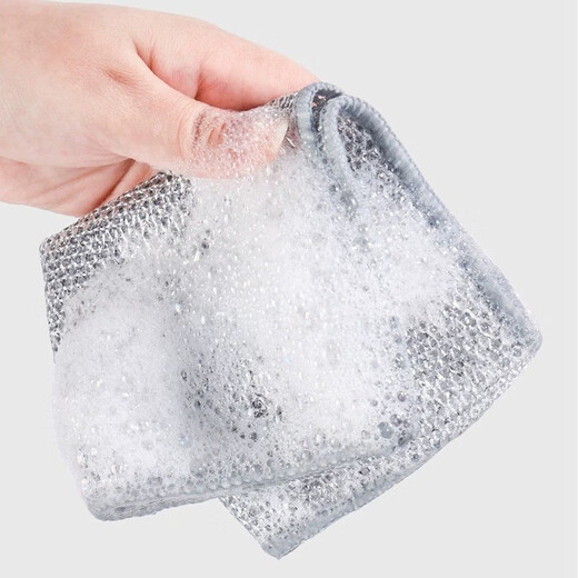 Xiwuyu strong mesh rag household pot scrubbing artifact is not easy to stain oil dishwashing cloth scouring pad replaces steel wire ball 3 pieces