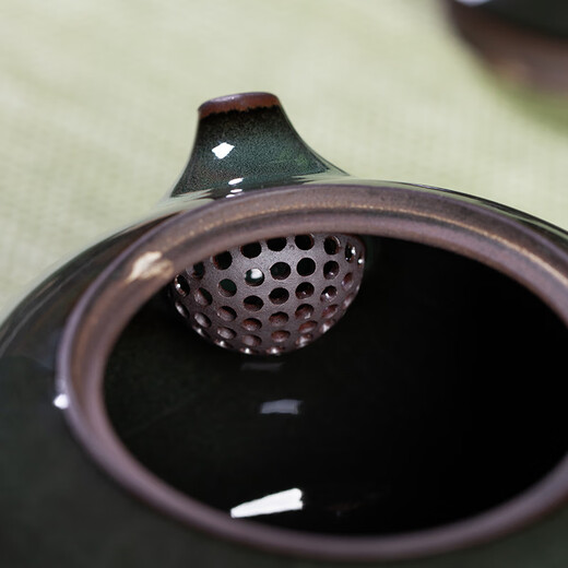 Longquan Celadon Creative Household Teapot Iron Tire Xishi Teapot Single Pot Ice Crack Ceramic Purely Handmade Kung Fu Tea Set Filter Pot Iron Tire Xishi Teapot Gift Box