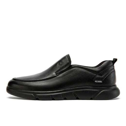 Camel brand leather shoes men's business casual shoes soft sole soft leather dad lazy shoes W932263660 black 42