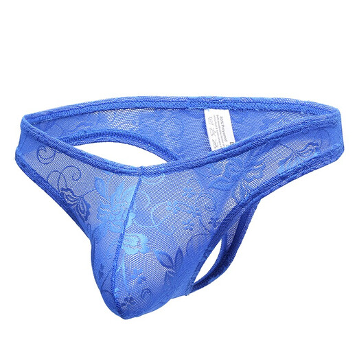 Movik men's underwear lace thong jacquard transparent breathable sexy fashion low-waist elastic trendy men's T-underwear red XXL