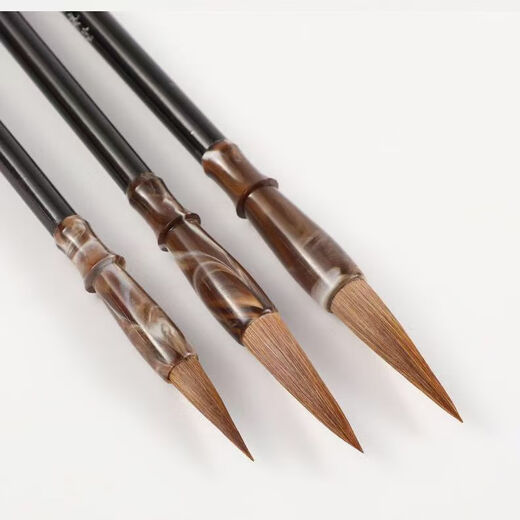 Professional-grade brush calligraphy dedicated for beginners to practice high-end professional-grade medium-sized pure wolf howling in regular script, four treasures of the study room, student wolf hair, sheep hair and hair brush, black rod agate style, medium size - wolf hair