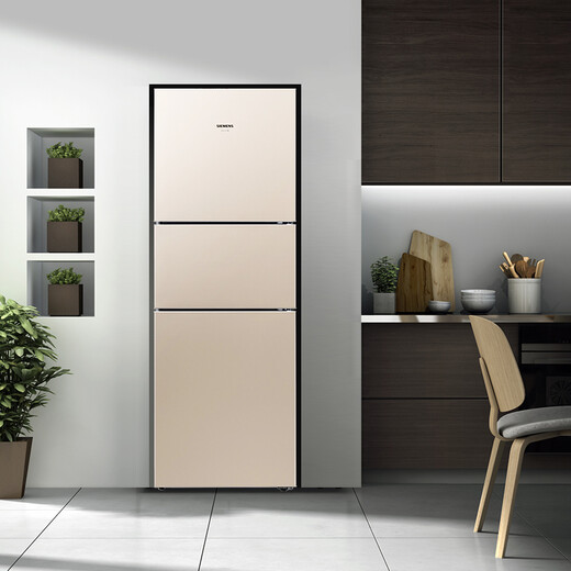 SIEMENS 271 liter air-cooled three-door large-capacity household refrigerator with national subsidies for home appliances three-door double-effect filtration precise temperature control light gold BCD-271W (KG28NV230C)