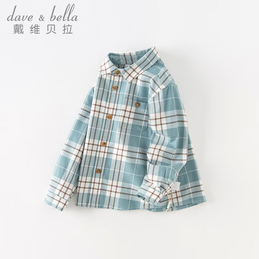 David Bella spring and autumn boys' plaid shirts, medium and large children's cotton shirts, children's tops, children's clothing