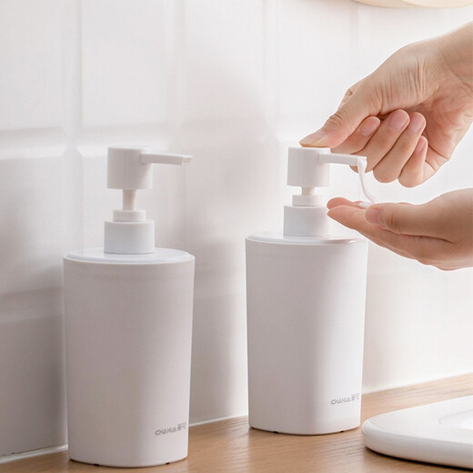 Camellia (CHAHUA) Shower Gel Dispensing Bottle Press-type Large Capacity Hotel and B&B Bathroom Shampoo Refilling Travel Portable Bottle Pure White 1