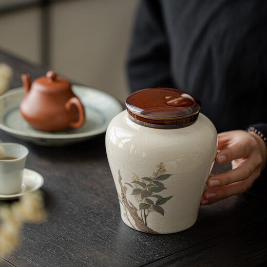 Boyei (BW) antique ceramic tea cans large cans household sealed moisture-proof tea cans gift box packaging elegant season 2 gift boxes