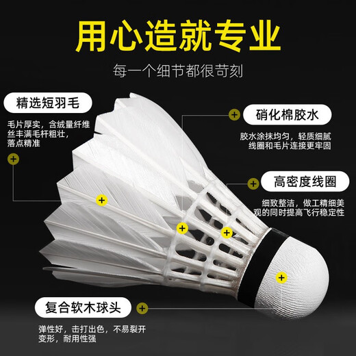 威克多羽毛球比赛10号12只装 鸭毛球耐打