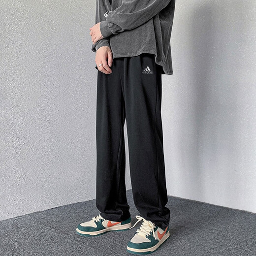 pantalones adidas pantalones para hombres primavera y otoño nuevos pantalones deportivos pantalones casuales pantalones deportivos tejidos pantalones de chándal D95951 GK9273 Pantalones rectos negros XL