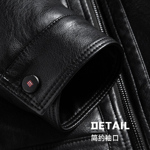 Classic car (LAOYECHE) daddy velvet thickened leather jacket middle-aged men autumn and winter stand-up collar jacket men middle-aged and elderly men's clothing