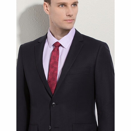 Langdeng suit suit men's business attire autumn business interview formal wear youth slim host groom groom wedding men's dress black standard version A 52 size top - optional pants size no 38