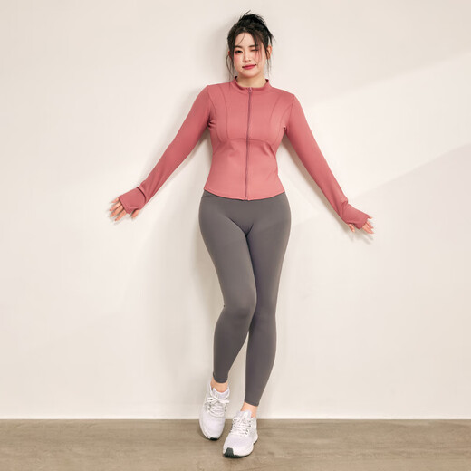 Chicnear large size yoga clothing jacket women's tops sports fitness clothing fat sister fat mm Pilates quick-drying clothing phantom black 3XL recommended 156-170Jin Jin equals 0.5 kg