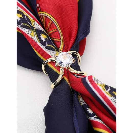 Mays Will silk scarf buckle multi-functional high-end brooch shirt streamer square scarf buckle coat belt windbreaker fixed buckle for women 2 extra large + 2 small 4 pack