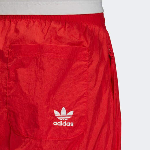 阿迪达斯 （adidas） 三叶草男子经典大LOGO复古时尚收脚束口拼色运动休闲长裤FM9898 红色/FM9898 S (参考身高:173~178CM)