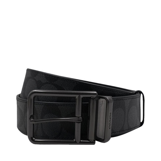 CoaCH (COACH) Men's Business and Casual Presbyterian Belt Pin-buckle Belt Gift 1283QBMI5 Black Gray 128cm 115cm