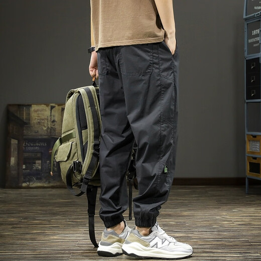 JEEP SPIRIT Jeep 2025 Working Summer Men's Leisure Pants Loose Quick-Drying Sports Pants Thin Harlen Charge Pants Black 3XL Recommended Weight 190-210Jin [Jin equals 0.5 kg]