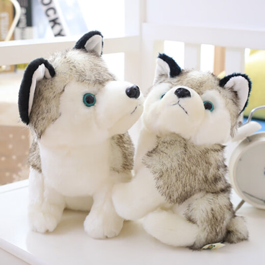 Strange chien en peluche chien chien husky poupée de jouet de jouet de simulation Erha Doll dormant avec cadeau d'anniversaire q version simulation husky poupée 20cm [smooth peluche 丨 adapté à la peau et délicate]